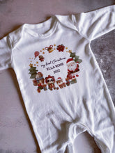 Load image into Gallery viewer, Christmas Animal Friends Personalised babygrow / Sleepsuit
