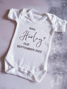 Personalised Announcement babygrow / Sleepsuit