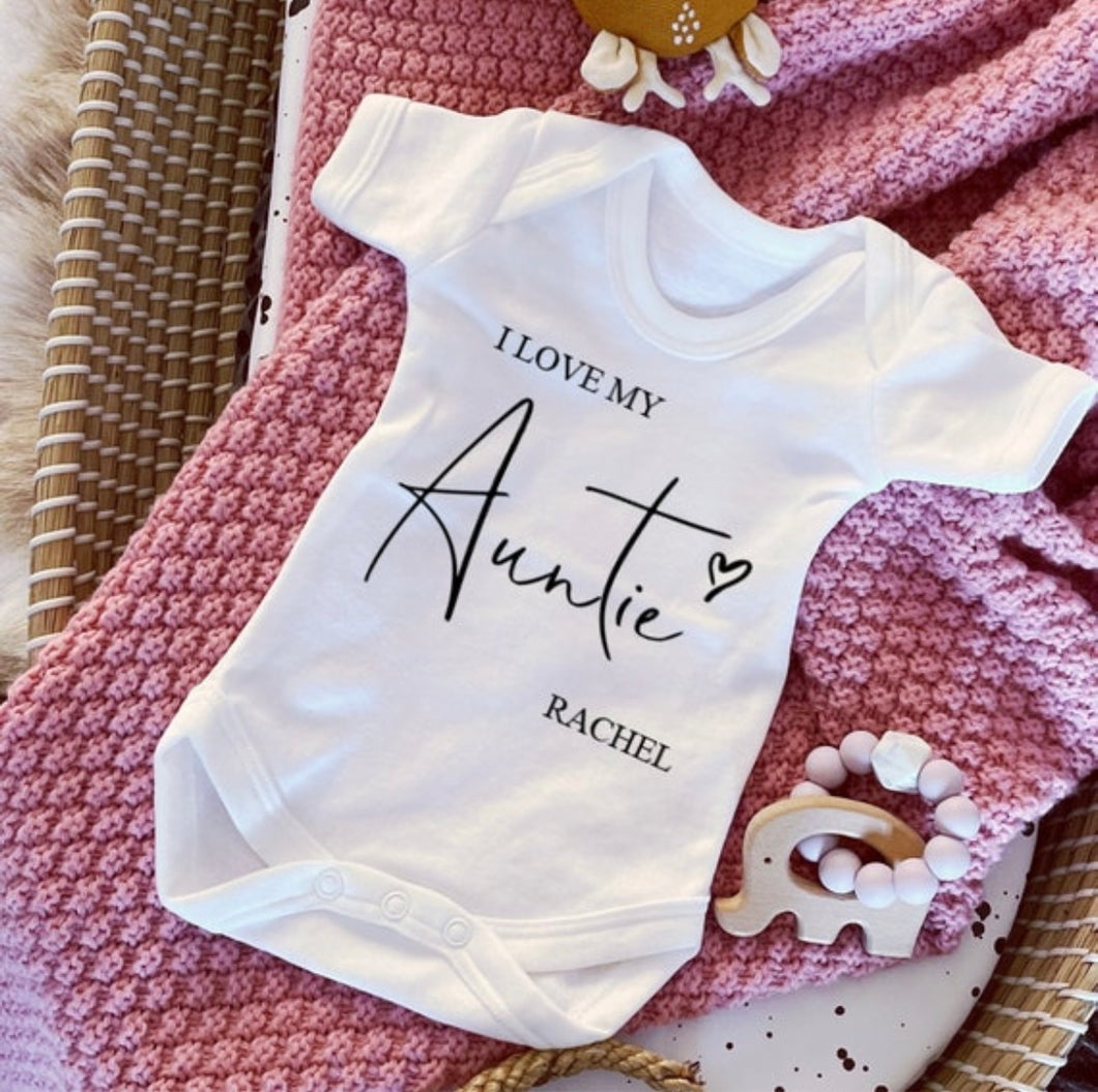 I love you Auntie babygrow Sleepsuit โ Hopes, Dreams Jellybeans