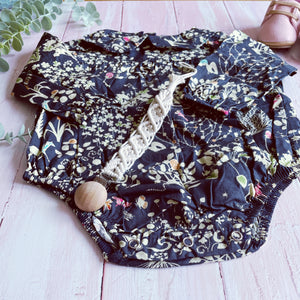 Floral Summer Rompers - Navy