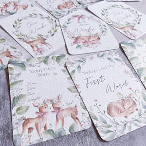 Baby Deer Milestone Cards - Set of 30