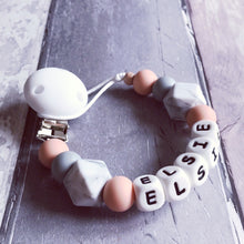 Load image into Gallery viewer, Personalised Silicone Dummy Clip - Soft Peach
