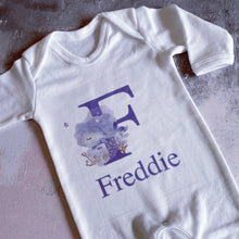 Load image into Gallery viewer, Nautical Whale Personalised babygrow / Sleepsuit
