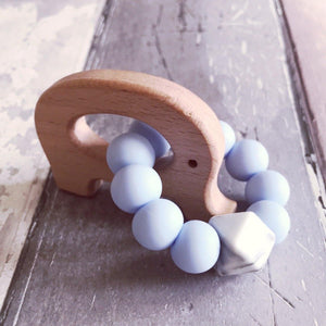 Dummy Clip and Teether Set - Baby Blue - Hopes, Dreams & Jellybeans 