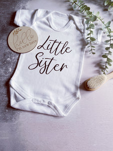 Little sister Personalised Babygro