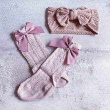 Load image into Gallery viewer, Headband and Baby Knee High Socks Set
