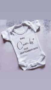 Personalised Announcement babygrow / Sleepsuit