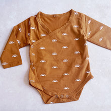 Load image into Gallery viewer, Long sleeved Rompers - Tan Kimono
